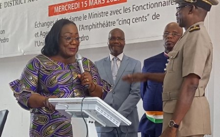 San Pedro : La ministre Anne Ouloto appelle fonctionnaires  ''Soyez des fonctionnaires nouveaux :  disciplinés, des modèles de notre société''