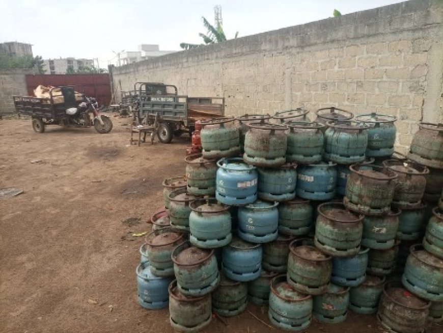 Lutte contre le transvasement illégal de gaz butane : 1 341 bouteilles saisies à Djorogobité (commune de Cocody)