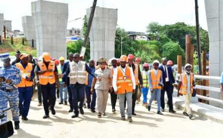Chantier du 4ème pont d'Abidjan : le taux d’avancement physique de la phase 1 est estimé à 87%