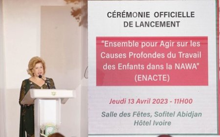 Lutte contre le travail des enfants : la Première Dame Dominique Ouattara lance le programme ENACTE à hauteur de 5,4 milliards de FCFA