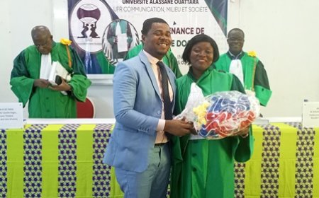 Région de Gbêkè/L’impétrante Huguette Apkoué obtient la mention « Très Honorable » à sa soutenance de Thèse en Sciences de la Communication