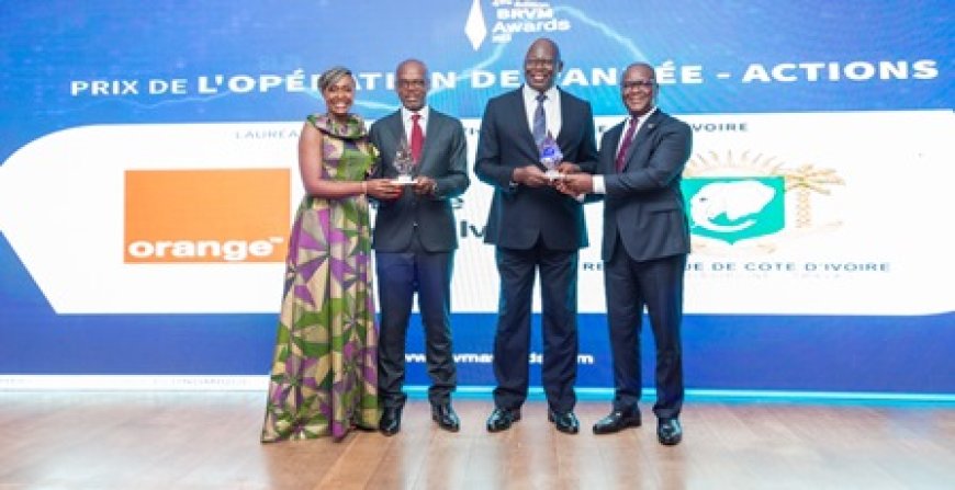 BRVM AWARDS 2023 : l'État de Côte d'Ivoire, à travers le Comité de Privatisation, et Orange Côte d'Ivoire remportent le Prix de l’opération de l’année sur le marché des actions