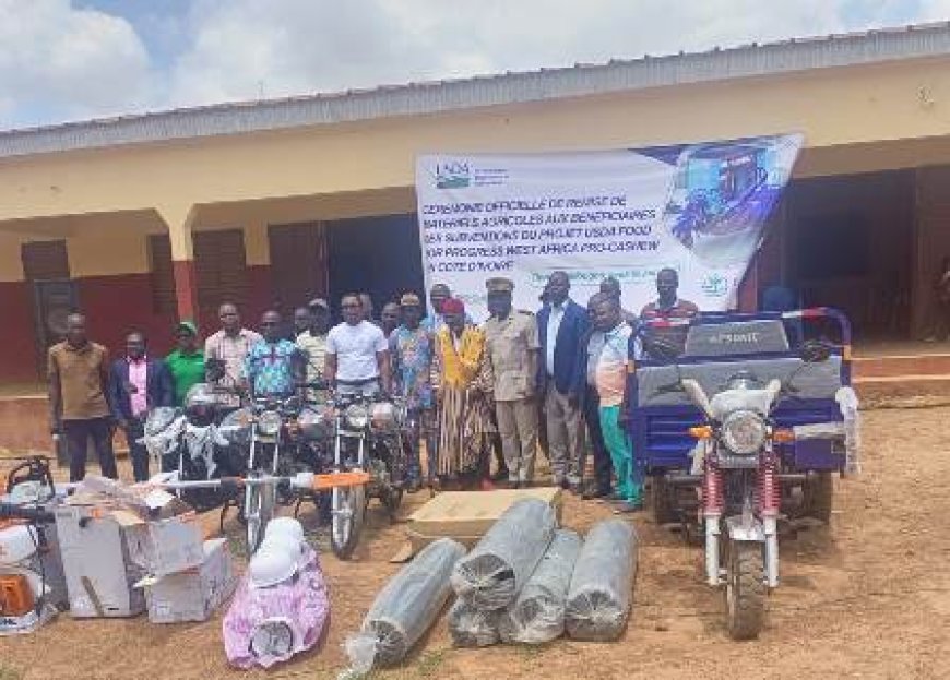 Tioroniaradougou : remise de matériels agricoles aux bénéficiaires des subventions du projet USDA FOOD FOR PROGRESS WEST AFRICA PRO-CASHEW en Côte-d’Ivoire