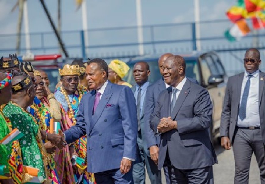 Visite officielle du Président de la République du Congo, Dénis Sassou Nguesso en Côte d'Ivoire : 13 accords de coopération signés entre les gouvernements des deux pays.