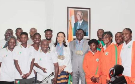 IXème JEUX DE LA FRANCOPHONIE À KINSHASA / 7ème PLACE POUR LA CÔTE D'IVOIRE : Les athlètes et artistes médaillés reçu par le Ministre des Sports Paulin Claude DANHO