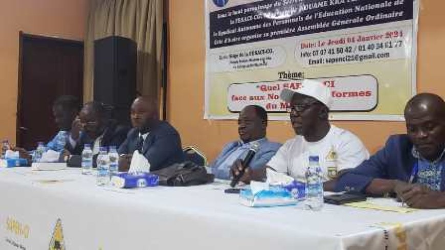 AGO SAPEN-CI : Le Syndicat Autonome des Personnels de l’Education Nationale de Côte d’Ivoire  dresse son Bilan et ses  Perspectives