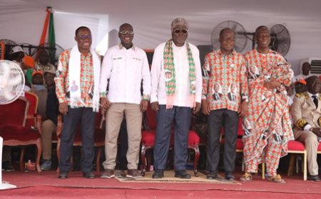 Hommage de l'Agneby-Tiassa à Alassane Ouattara : De Eugène  Aka Aouele, président du Conseil économique social environnemental et culturel  "C'est un témoignage de la reconnaissance envers un homme de vision"