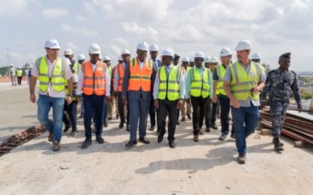 Aménagement du carrefour Akwaba : les travaux réalisés à environ 65% (ministre Amédé Koffi Kouakou)