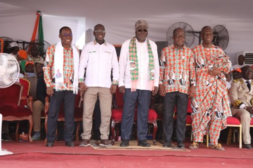 Hommage de l'Agneby-Tiassa à Alassane Ouattara : De Eugène  Aka Aouele, président du Conseil économique social environnemental et culturel  "C'est un témoignage de la reconnaissance envers un homme de vision"