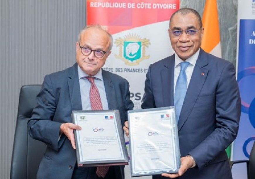 La Côte d'Ivoire signe avec L'AFD plusieurs conventions pour près de 106 milliards FCFA dans les secteurs de la mobilité urbaine, de la santé et de la gouvernance financière