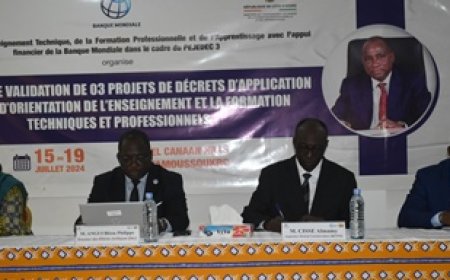 Yamoussoukro /  Reforme du système d’enseignement technique et de la formation professionnelle : Trois projets de décrets d’application en cours de validation