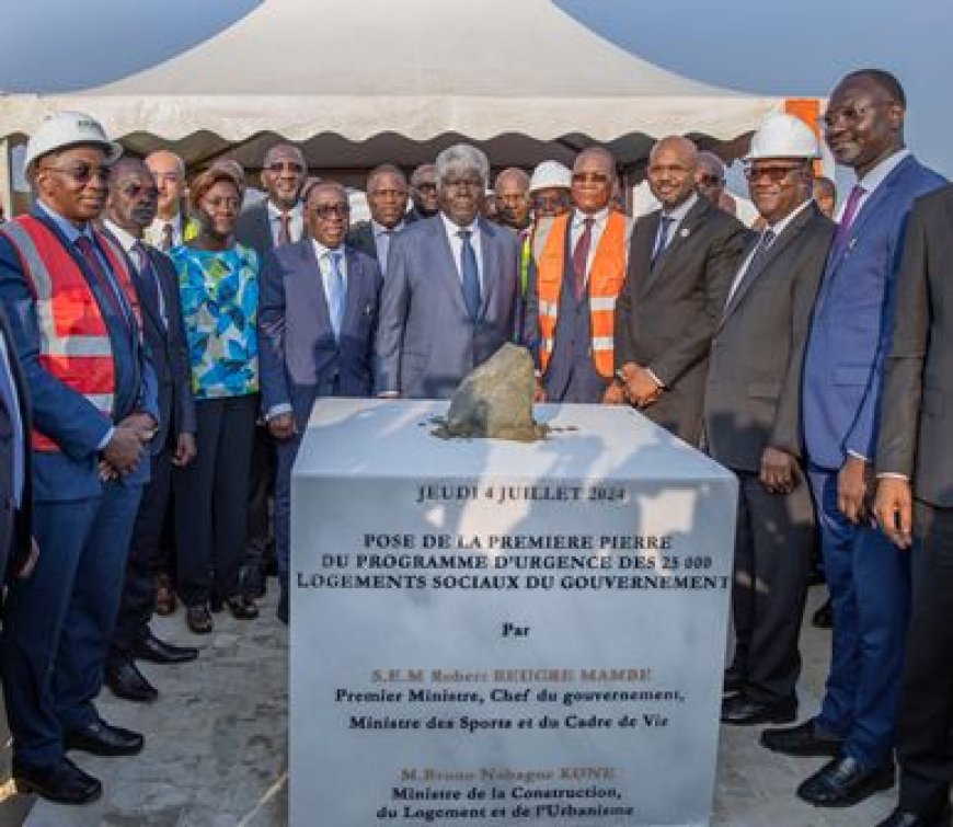 Le Premier Ministre Robert Beugré Mambé lance les travaux du programme de construction de 25 000 logements à Yopougon