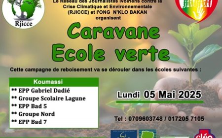 Caravane Écoles Vertes : Le RJICCE et N'Klo Bakan lancent une campagne pour semer l’écologie dans les écoles