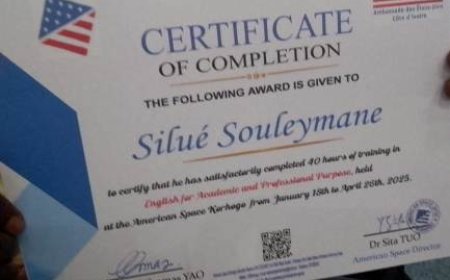 Korhogo/UPG : Les premiers diplômés en anglais accéléré honorés en présence de l'Ambassade des États-Unis