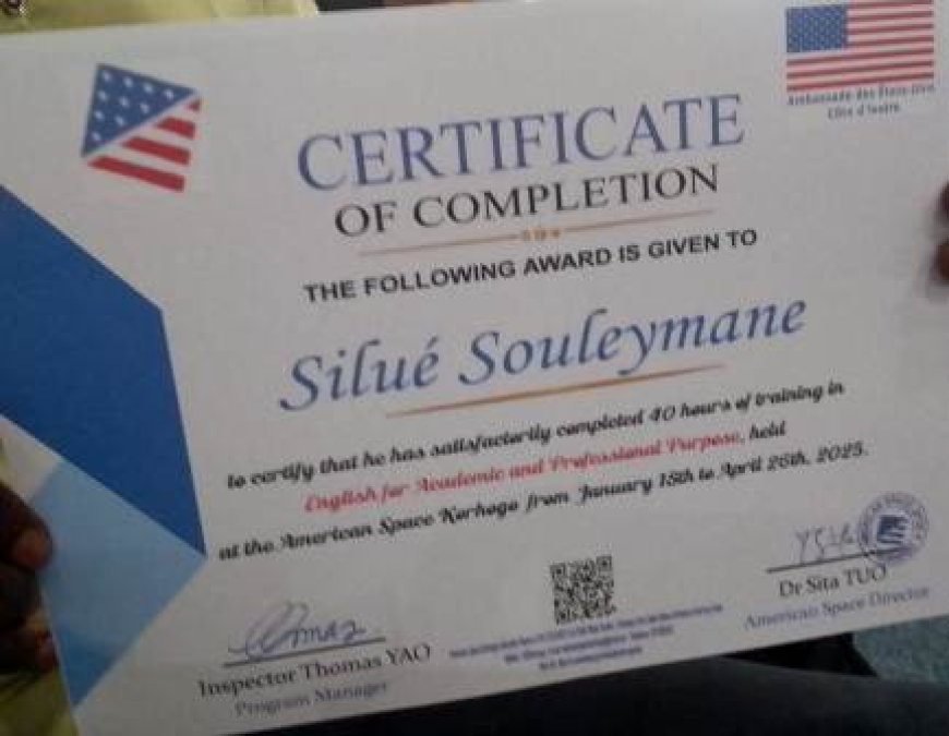 Korhogo/UPG : Les premiers diplômés en anglais accéléré honorés en présence de l'Ambassade des États-Unis