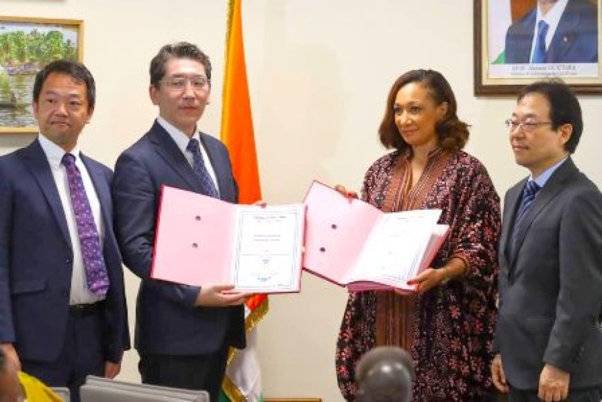 Côte d'Ivoire-Japon : la ministre Françoise Remarck et le directeur général adjoint de Min-On Concert Association, Dauo Matsushima, signent un mémorandum d'entente