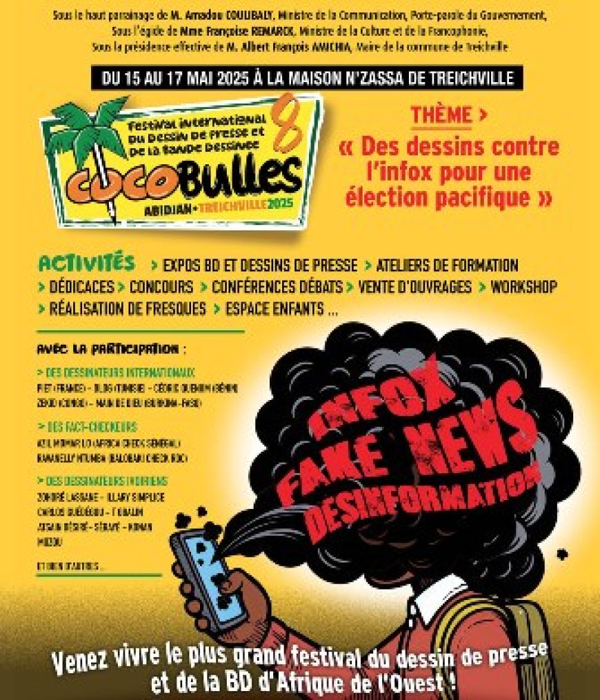 Cocobulles 2025 : le dessin de presse au service de la vérité et de la paix électorale au cœur de la 8 éme édition prévue du 15 au 17 mai prochain
