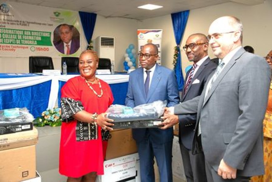 Enseignement technique et professionnel : Le ministre N'Guessan Koffi dote ses 35 directions régionales et le CFPT de Tengréla d'équipements informatiques
