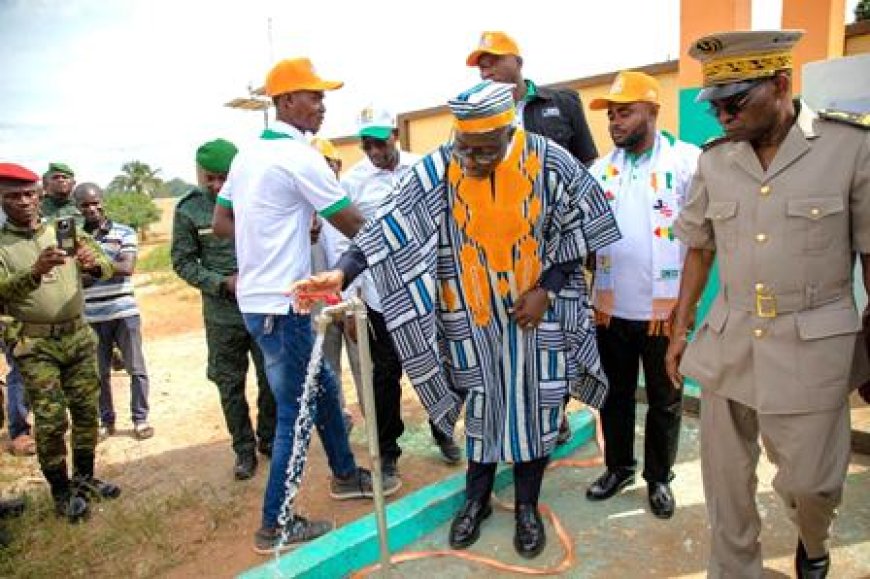 Gbapleu (Danané), frontière Côte d'Ivoire-Guinée-Libéria : les populations heureuses de la mise en service d'une pompe HVA