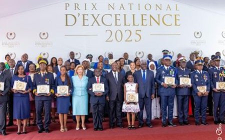 Prix national d'Excellence édition 2025 : 74 lauréats dont 40 personnes physiques et 34 personnes morales, distingués en présence du Président Alassane Ouattara