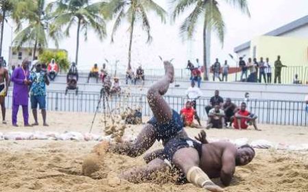 1ère Édition du Tournoi International de Lutte Africain et de Beach Wrestling à Abidjan : La première journée s'est déroulée dans une ambiance de fête