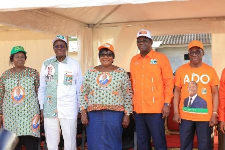 Campagne du RHDP dans le  Sud-Comoé : Anne Oulotto aux côtés d’Eugène AKA Aouélé à Assinie