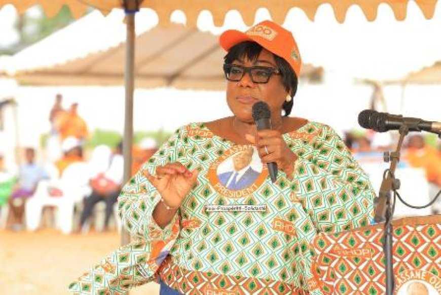 Campagne du RHDP dans le  Sud-Comoé : Anne Oulotto aux côtés d’Eugène AKA Aouélé à Assinie