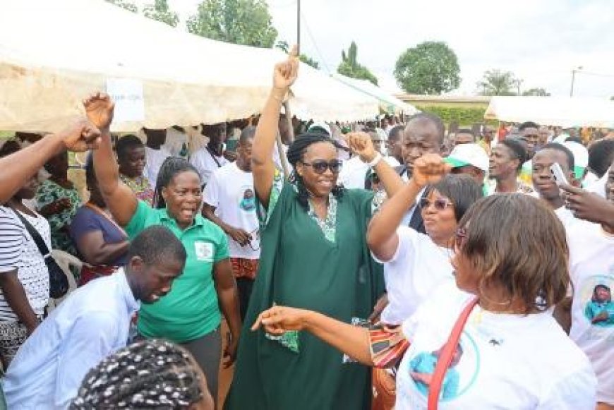 Grand-Ouragahio aux couleurs vertes avec Mme Cyrielle Koné Obré, candidate du PDCI-RDA aux législatives de décembre 2025