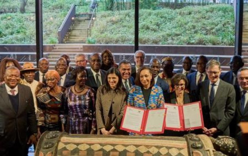 Restitution du tambour Djidji Ayokwè : Françoise Remarck salue le fruit d'un dialogue, d'une histoire unique et d'une diplomatie active