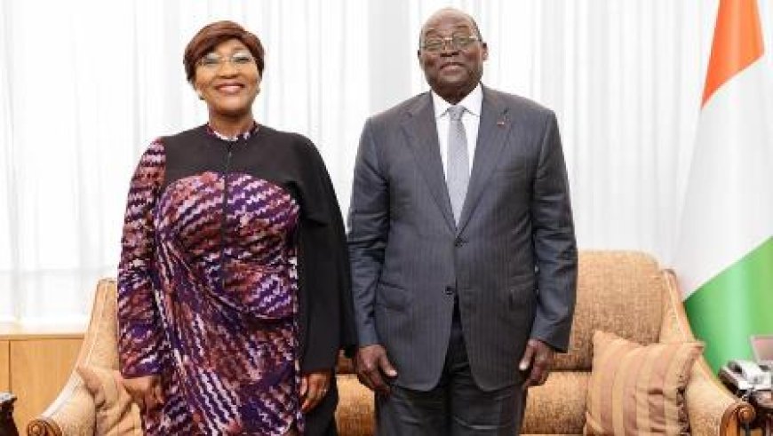 Le Vice-Président Tiémoko Meyliet Koné réaffirme son soutien à l’UNJCI lors d’une audience avec Marie-Laure N’Goran