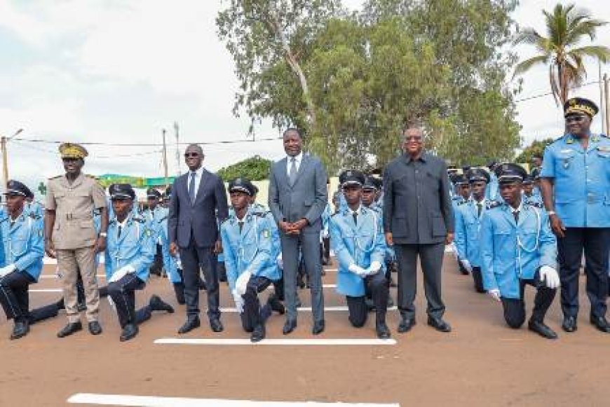Korhogo : Le ministre Amadou Coulibaly assiste au baptême et à la remise des épaulettes de la 5ᵉ promotion des élèves sous-officiers de police